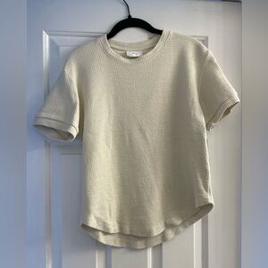 KOTN Cream Textured Crew Top
